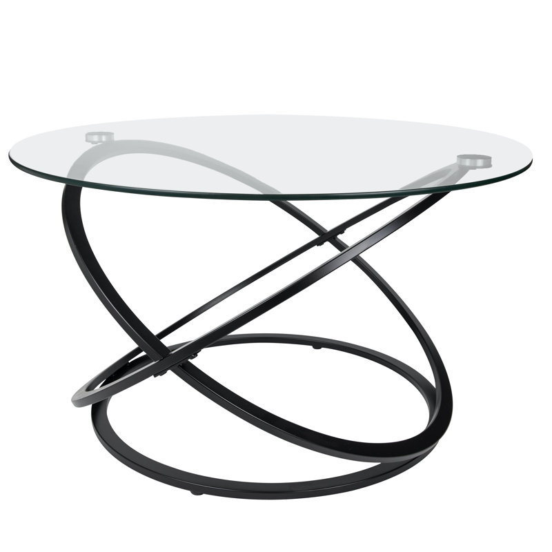 Etta Avenue™ Dimitri Galaxy Tempered Glass Round Coffee Table